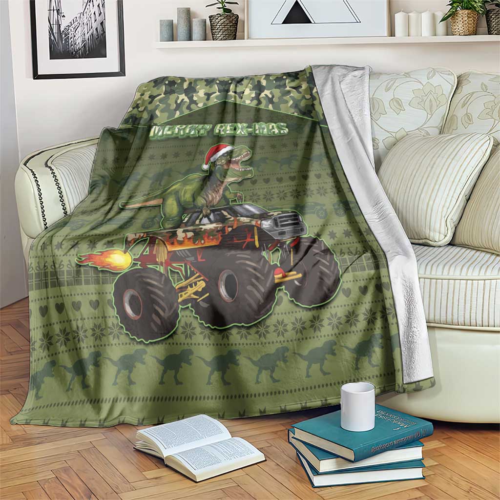 Dinosaur Christmas Blanket Merry Rexmas - Wonder Print Shop