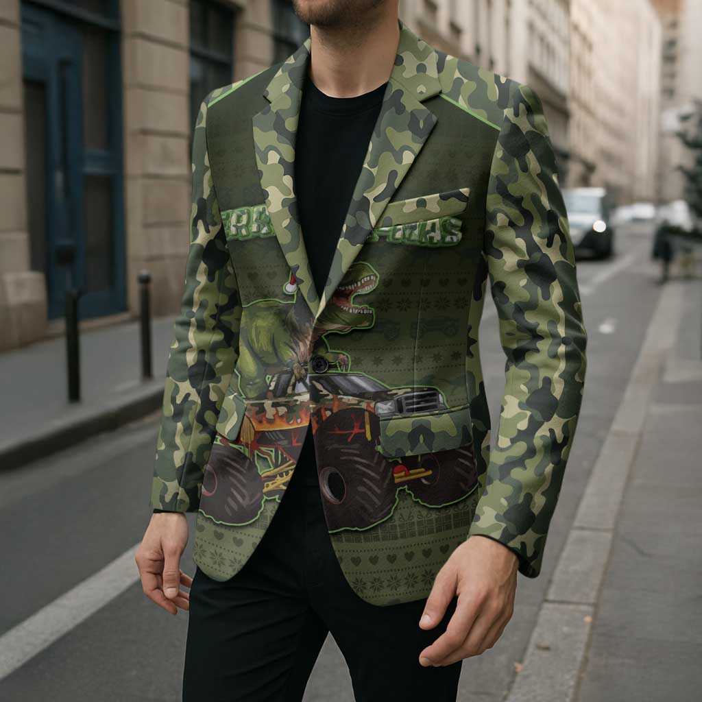 Dinosaur Christmas Blazer Merry Rexmas - Wonder Print Shop