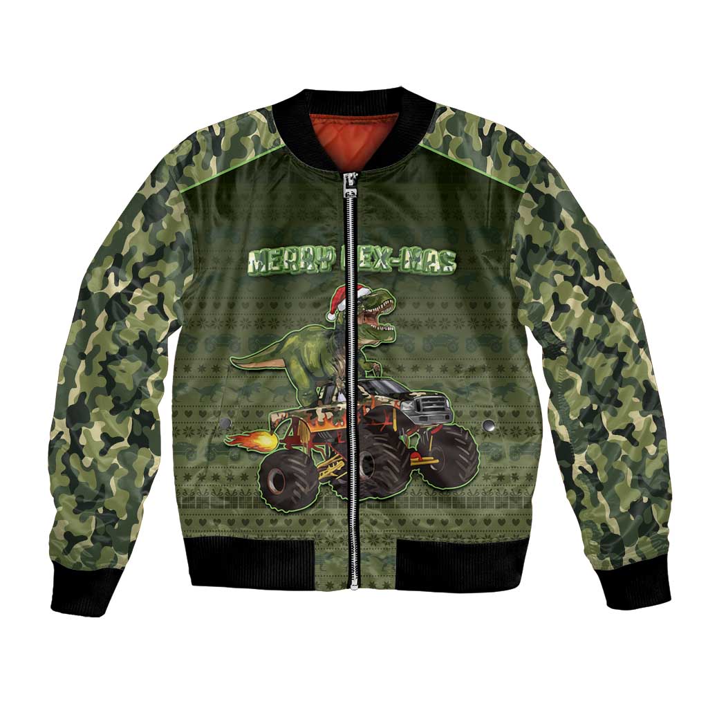 Dinosaur Christmas Bomber Jacket Merry Rexmas - Wonder Print Shop