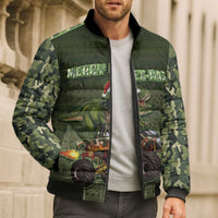Dinosaur Christmas Bomber Puffer Jacket Merry Rexmas - Wonder Print Shop