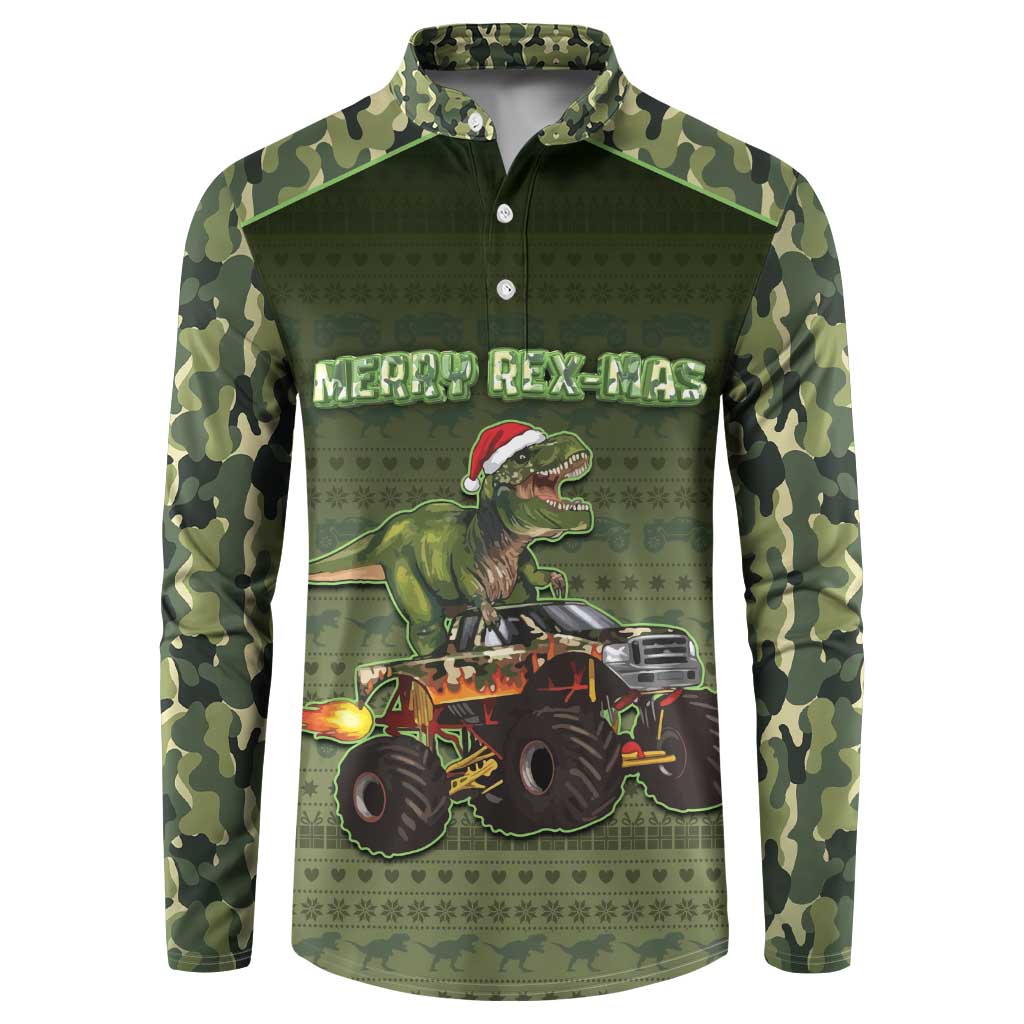 Dinosaur Christmas Button Sweatshirt Merry Rexmas - Wonder Print Shop