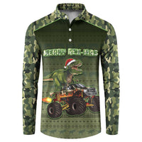 Dinosaur Christmas Button Sweatshirt Merry Rexmas - Wonder Print Shop