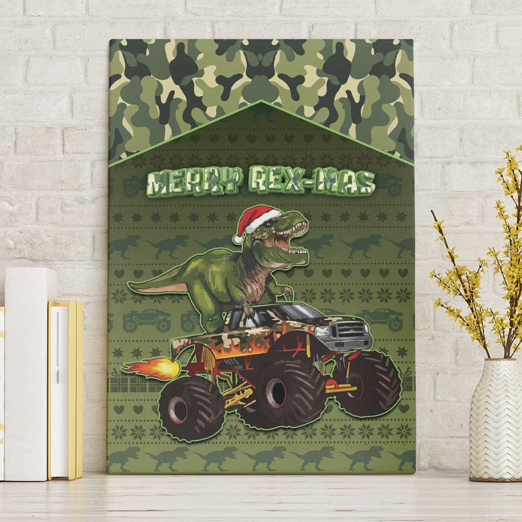 Dinosaur Christmas Canvas Wall Art Merry Rexmas - Wonder Print Shop