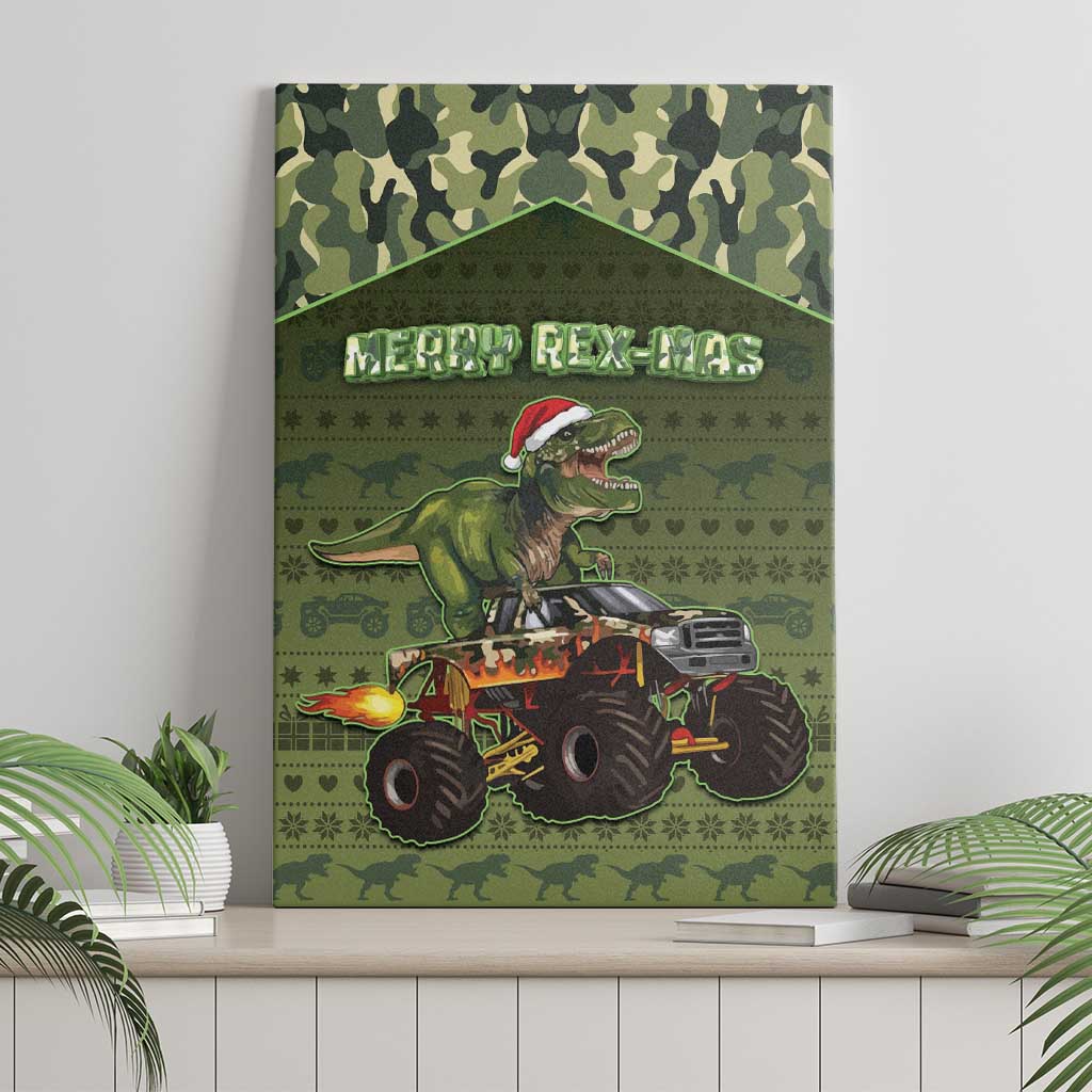 Dinosaur Christmas Canvas Wall Art Merry Rexmas - Wonder Print Shop