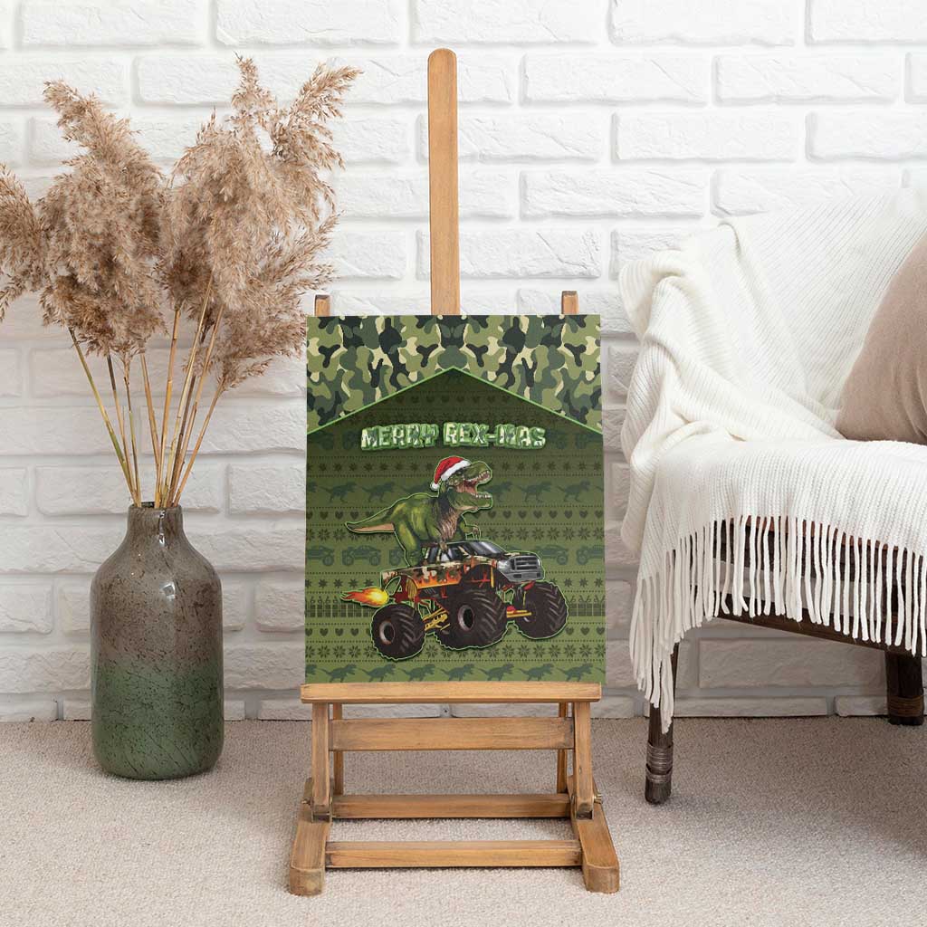 Dinosaur Christmas Canvas Wall Art Merry Rexmas - Wonder Print Shop