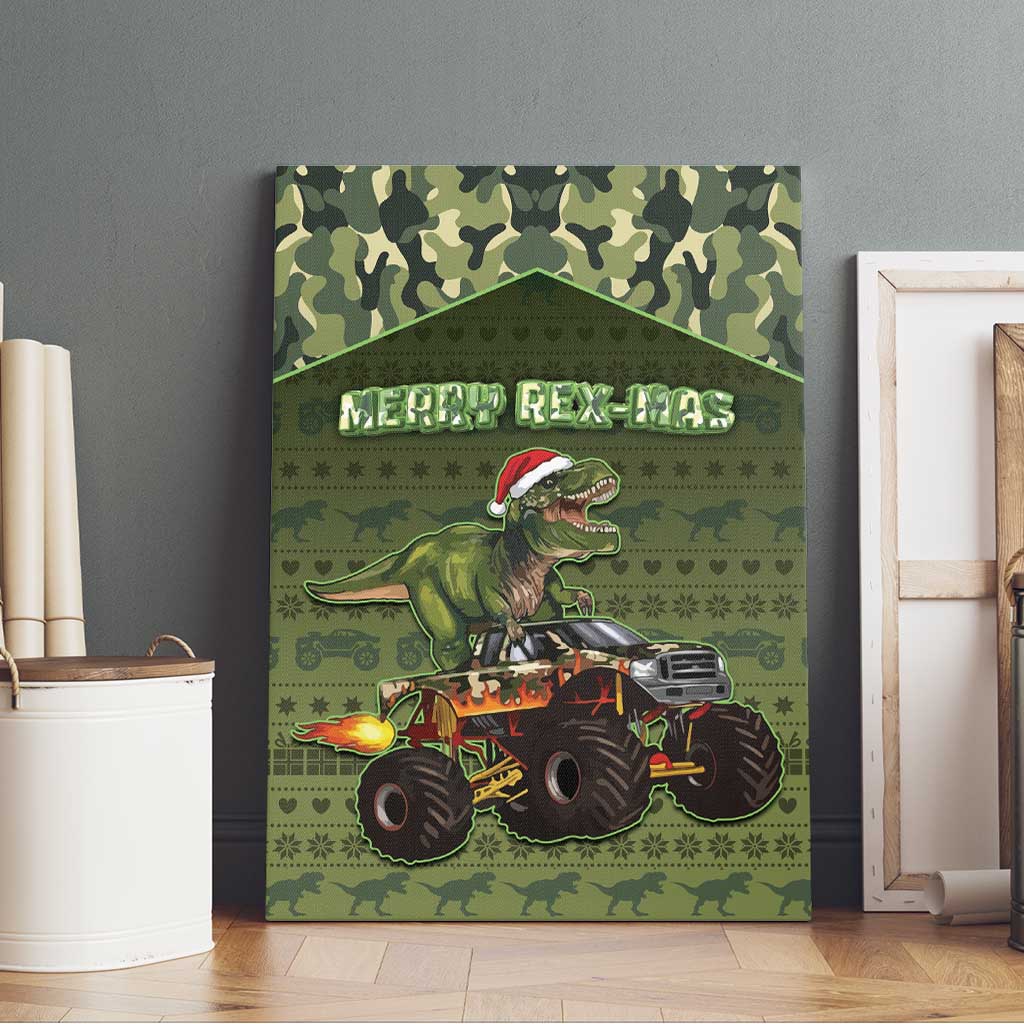 Dinosaur Christmas Canvas Wall Art Merry Rexmas - Wonder Print Shop