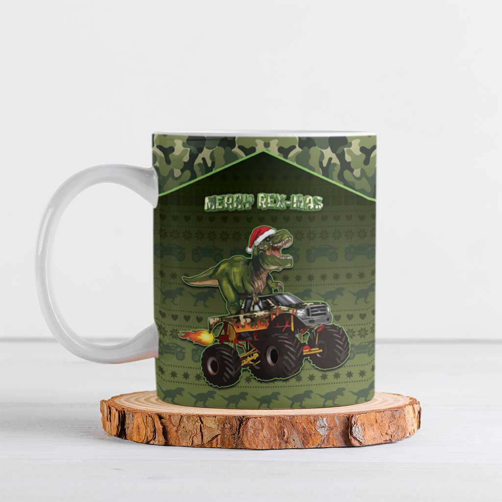 Dinosaur Christmas Ceramic Mug Merry Rexmas - Wonder Print Shop