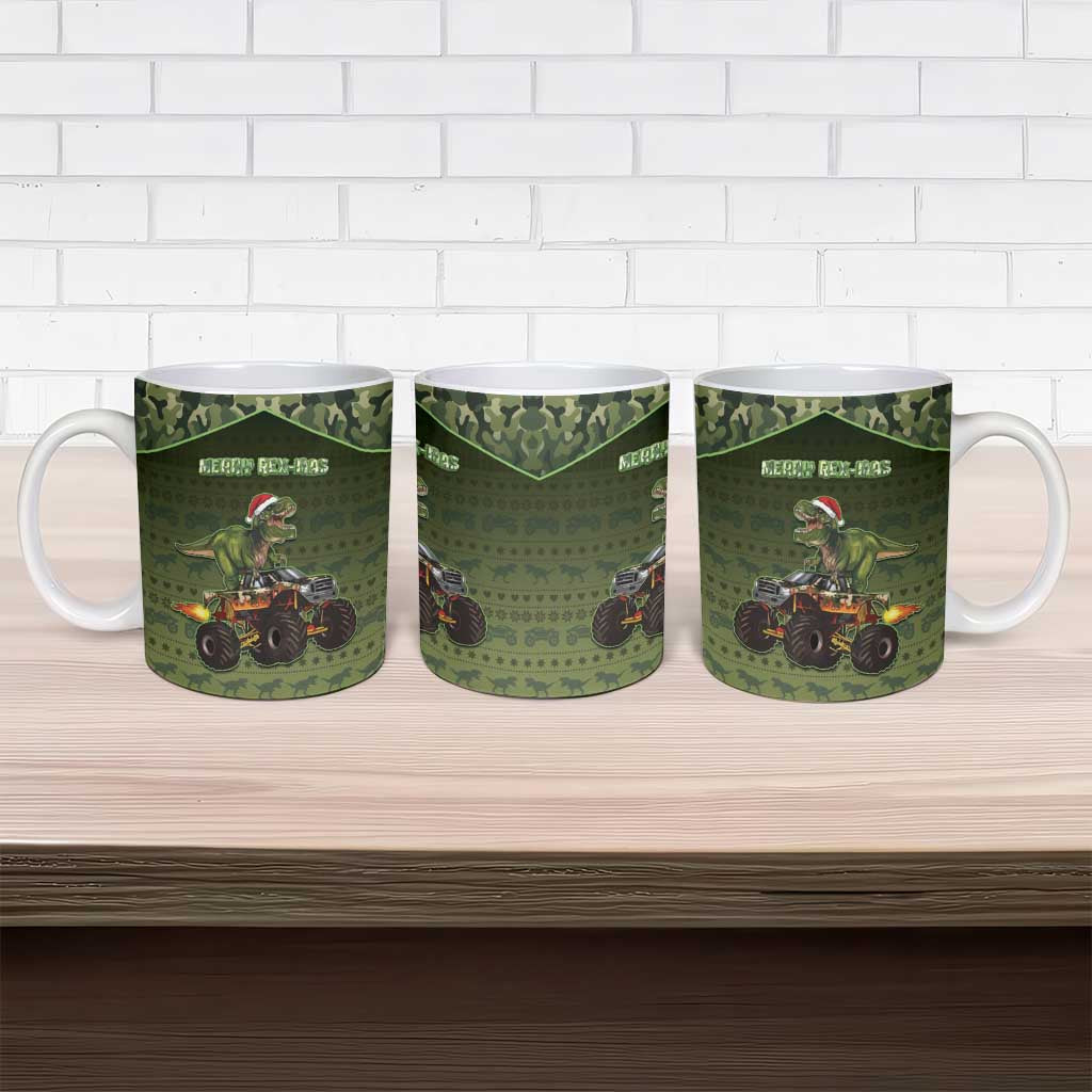 Dinosaur Christmas Ceramic Mug Merry Rexmas - Wonder Print Shop