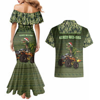 Dinosaur Christmas Couples Matching Mermaid Dress and Hawaiian Shirt Merry Rexmas - Wonder Print Shop