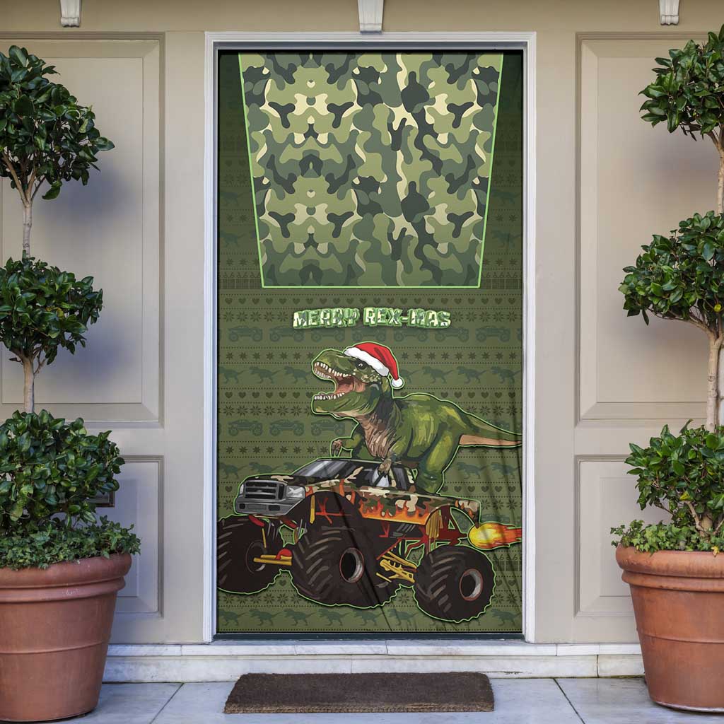 Dinosaur Christmas Door Cover Merry Rexmas - Wonder Print Shop