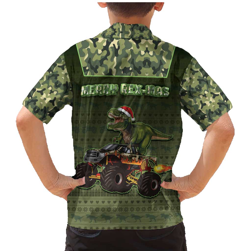 Dinosaur Christmas Family Matching Mermaid Dress and Hawaiian Shirt Merry Rexmas - Wonder Print Shop