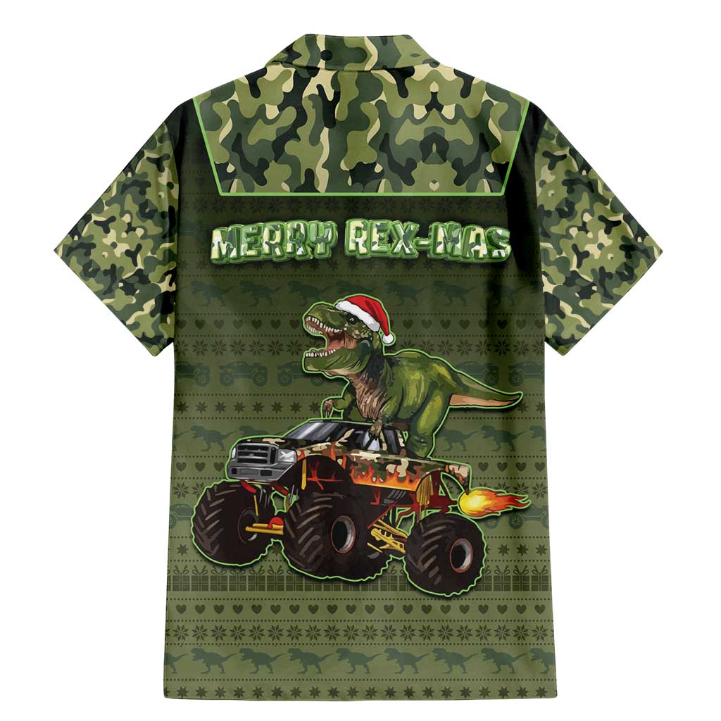 Dinosaur Christmas Family Matching Mermaid Dress and Hawaiian Shirt Merry Rexmas - Wonder Print Shop