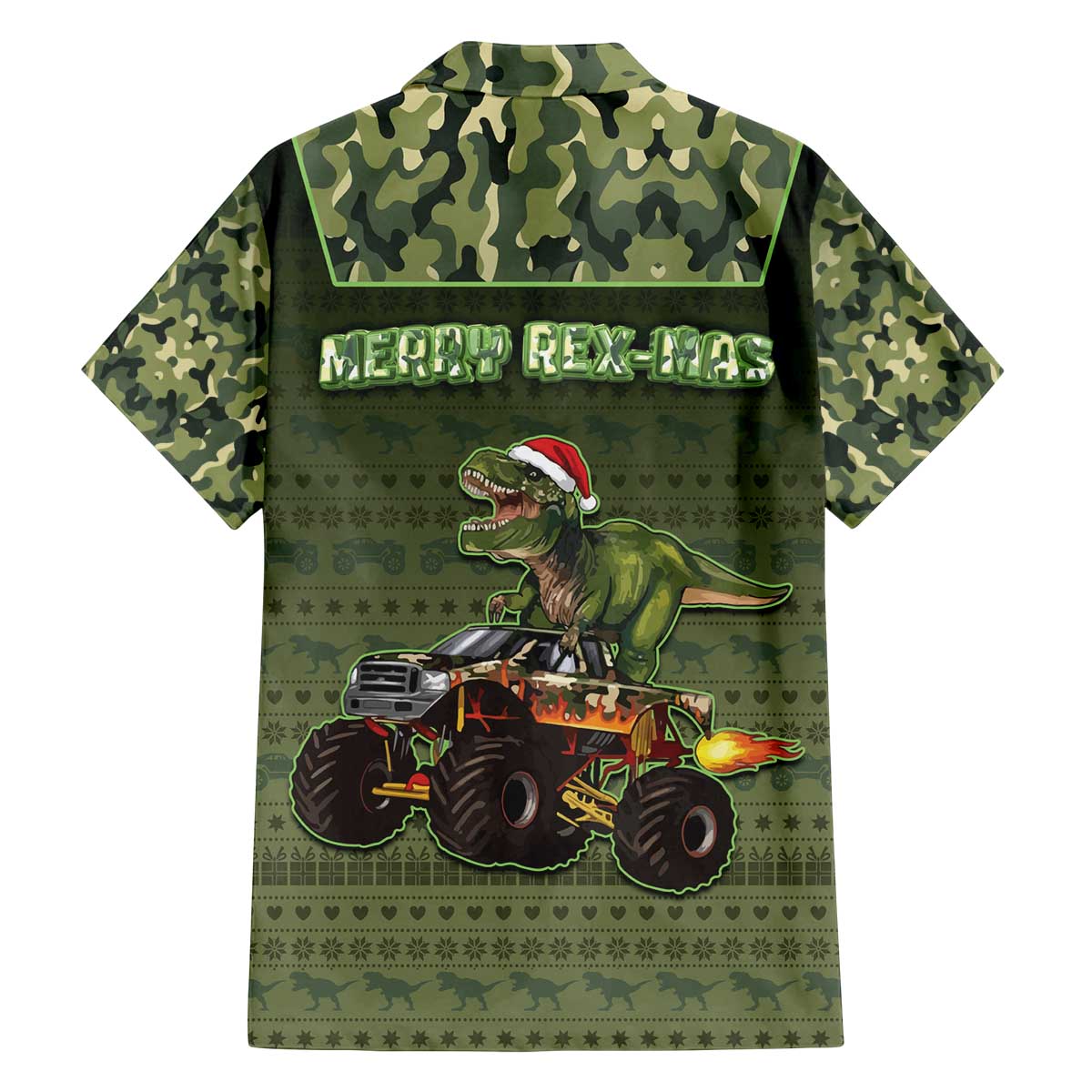 Dinosaur Christmas Family Matching Off The Shoulder Long Sleeve Dress and Hawaiian Shirt Merry Rexmas - Wonder Print Shop
