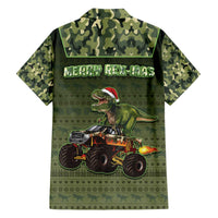Dinosaur Christmas Family Matching Off The Shoulder Long Sleeve Dress and Hawaiian Shirt Merry Rexmas - Wonder Print Shop