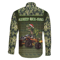 Dinosaur Christmas Family Matching Off The Shoulder Long Sleeve Dress and Hawaiian Shirt Merry Rexmas - Wonder Print Shop