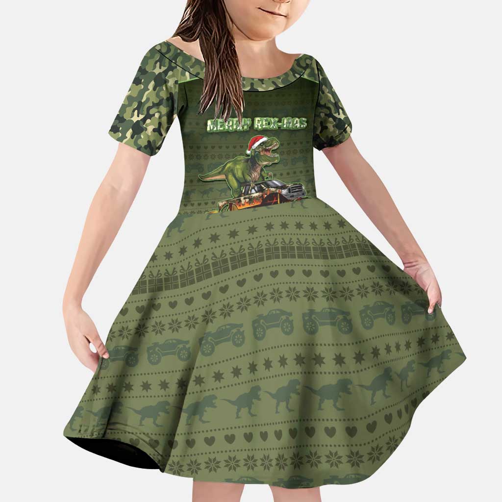 Dinosaur Christmas Family Matching Puletasi and Hawaiian Shirt Merry Rexmas - Wonder Print Shop