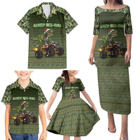 Dinosaur Christmas Family Matching Puletasi and Hawaiian Shirt Merry Rexmas - Wonder Print Shop