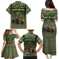 Dinosaur Christmas Family Matching Puletasi and Hawaiian Shirt Merry Rexmas - Wonder Print Shop