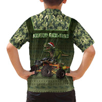 Dinosaur Christmas Family Matching Tank Maxi Dress and Hawaiian Shirt Merry Rexmas - Wonder Print Shop