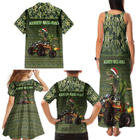 Dinosaur Christmas Family Matching Tank Maxi Dress and Hawaiian Shirt Merry Rexmas - Wonder Print Shop