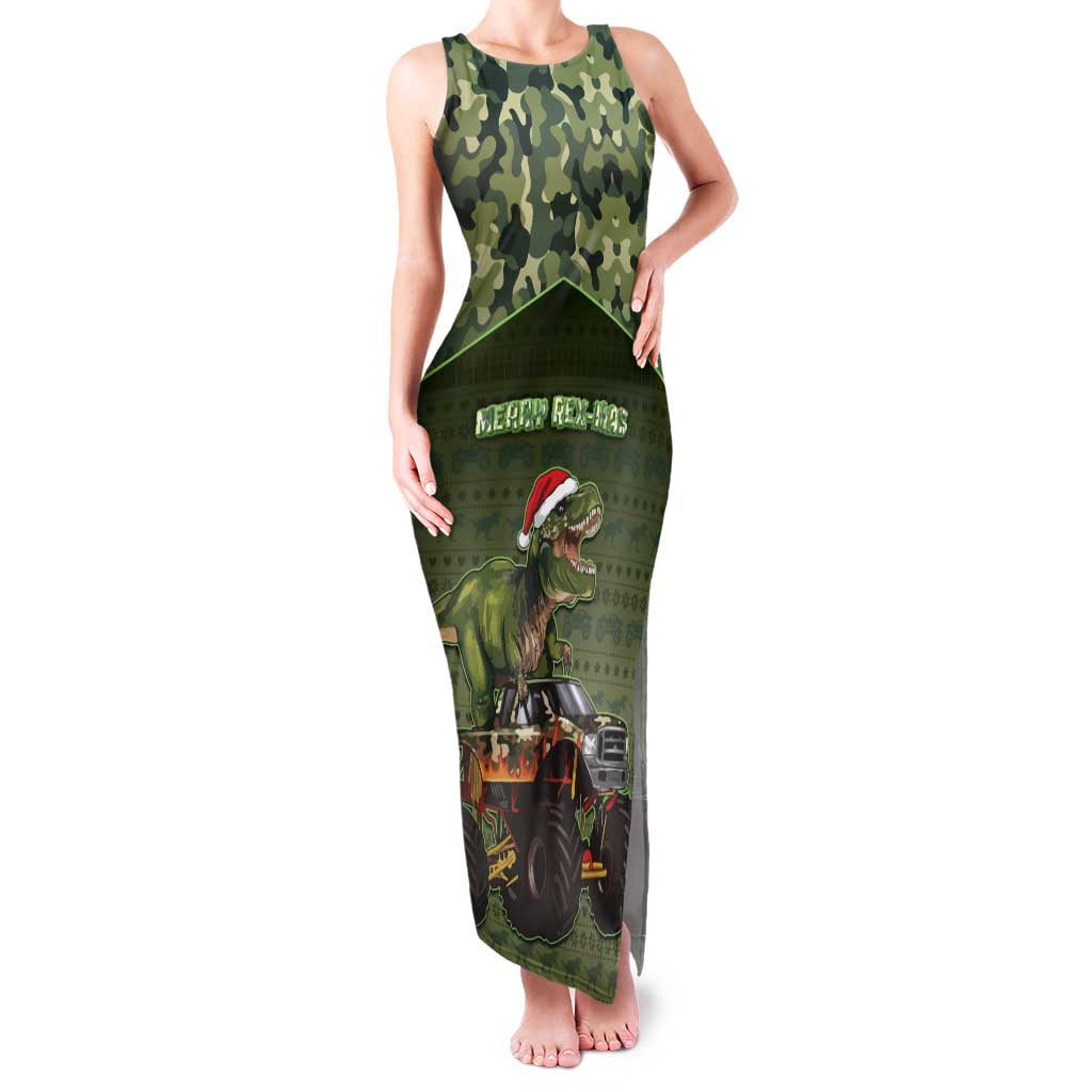 Dinosaur Christmas Family Matching Tank Maxi Dress and Hawaiian Shirt Merry Rexmas - Wonder Print Shop