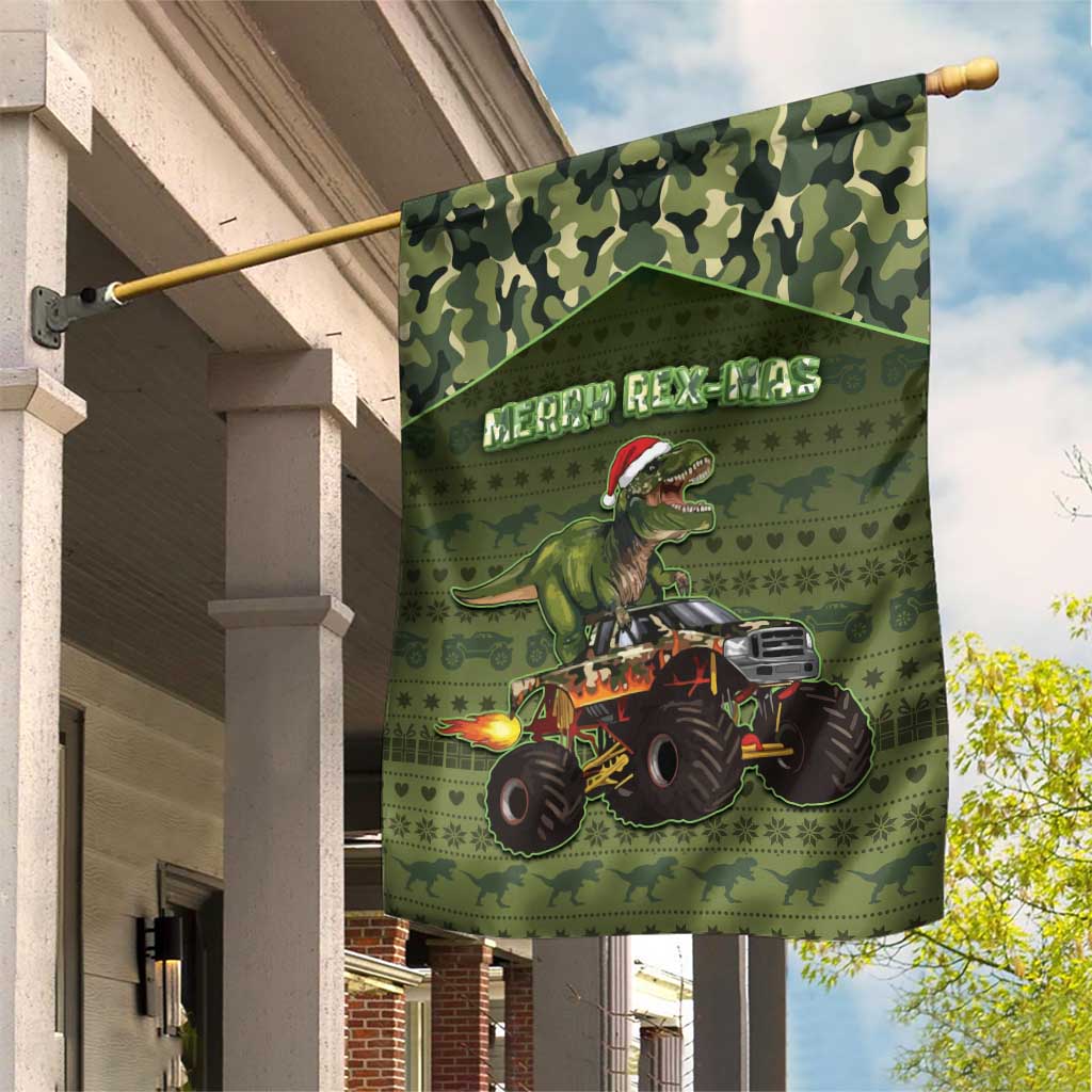 Dinosaur Christmas Garden Flag Merry Rexmas - Wonder Print Shop