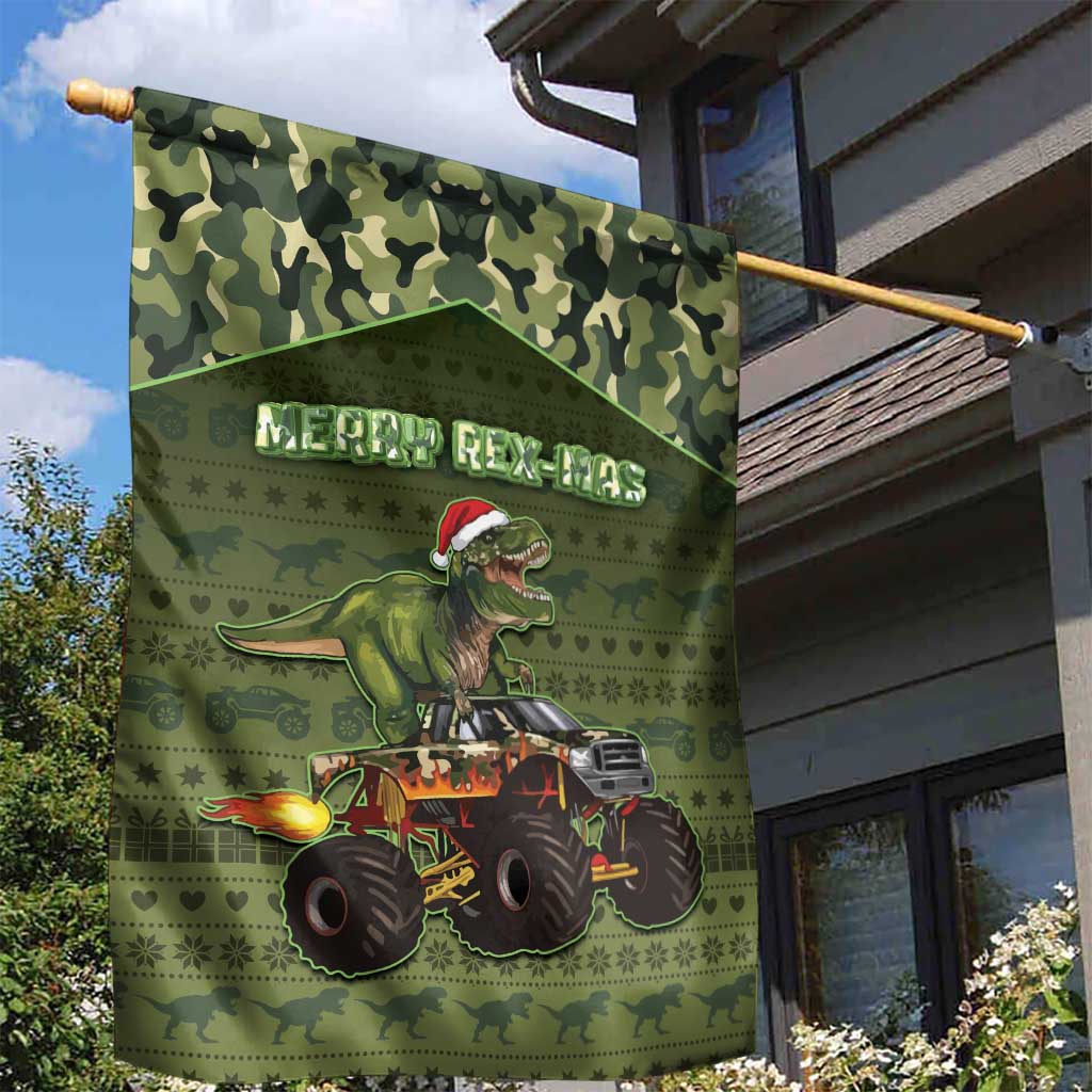 Dinosaur Christmas Garden Flag Merry Rexmas - Wonder Print Shop