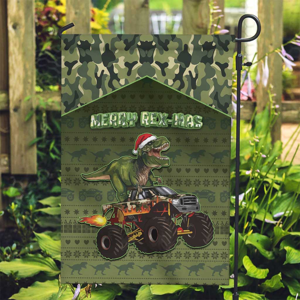 Dinosaur Christmas Garden Flag Merry Rexmas - Wonder Print Shop