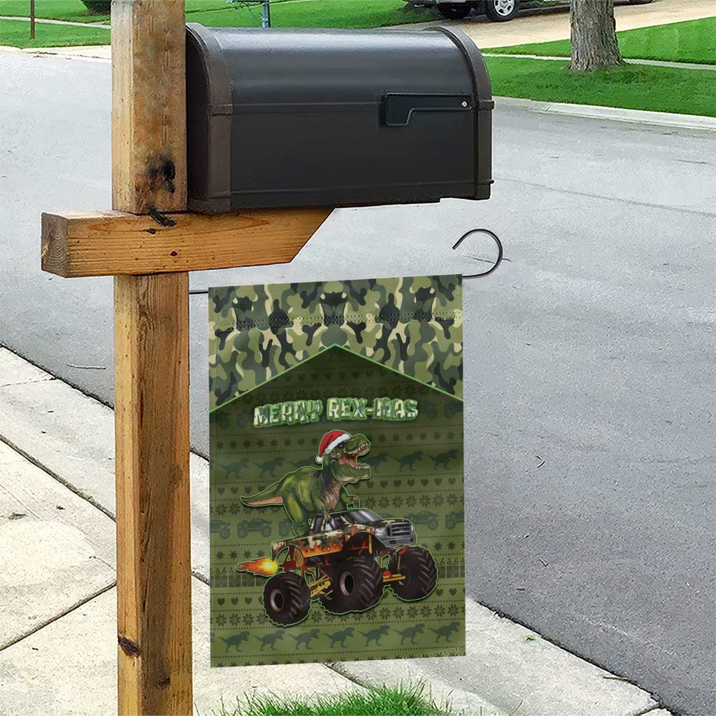 Dinosaur Christmas Garden Flag Merry Rexmas - Wonder Print Shop
