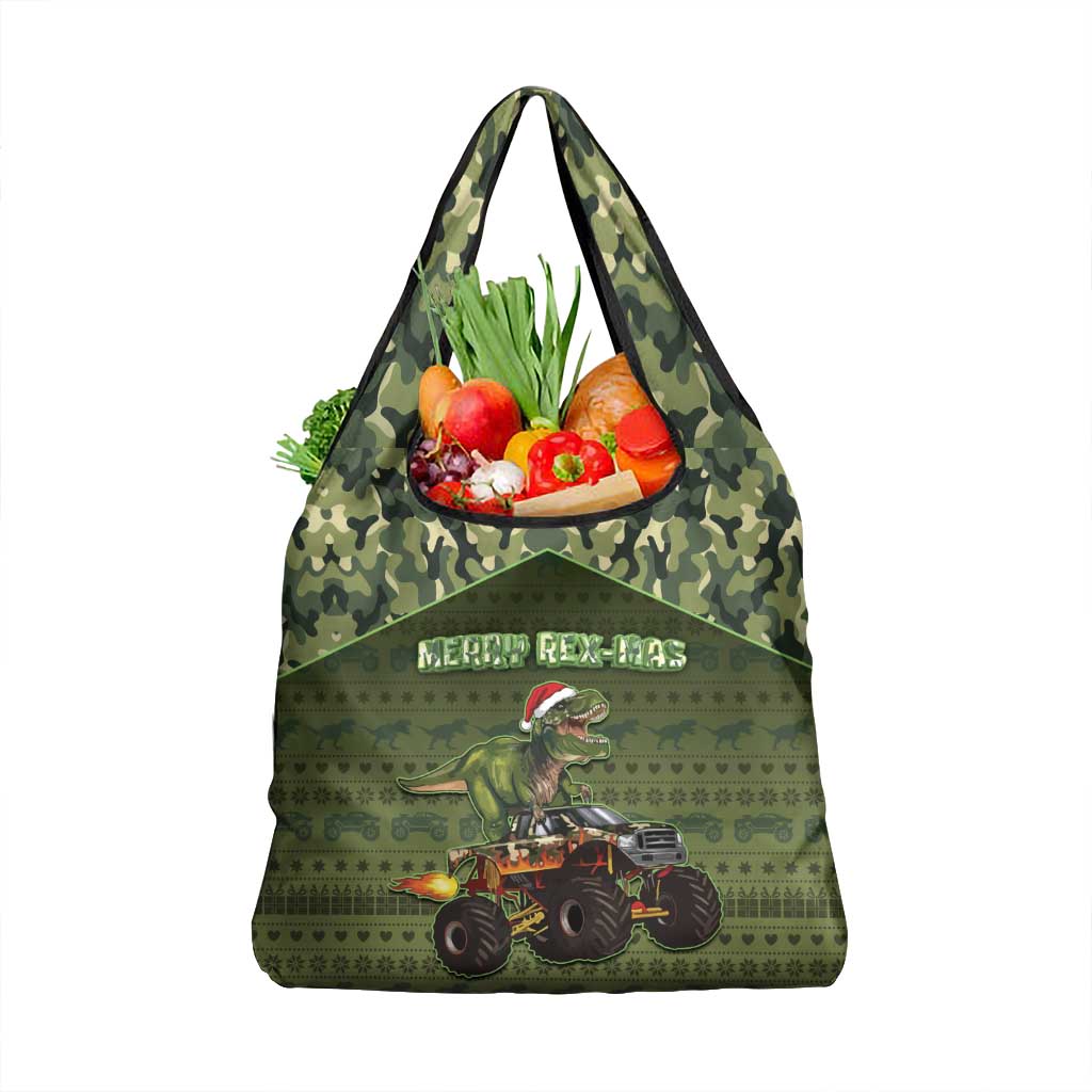 Dinosaur Christmas Grocery Bag Merry Rexmas - Wonder Print Shop