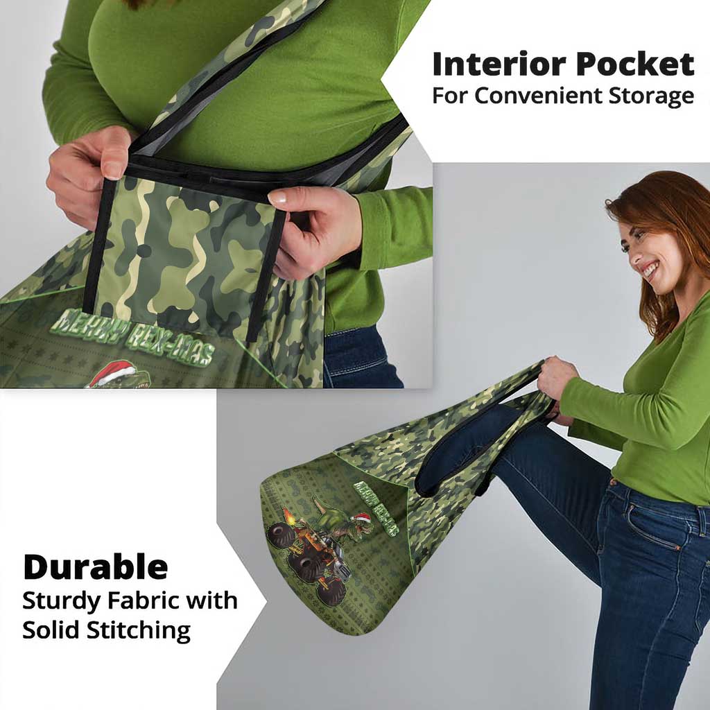 Dinosaur Christmas Grocery Bag Merry Rexmas - Wonder Print Shop