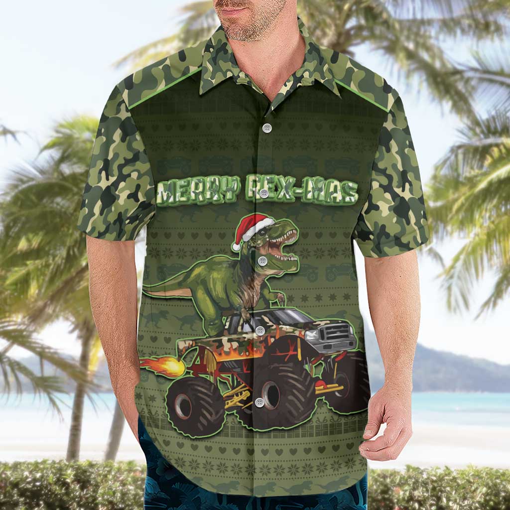 Dinosaur Christmas Hawaiian Shirt Merry Rexmas - Wonder Print Shop