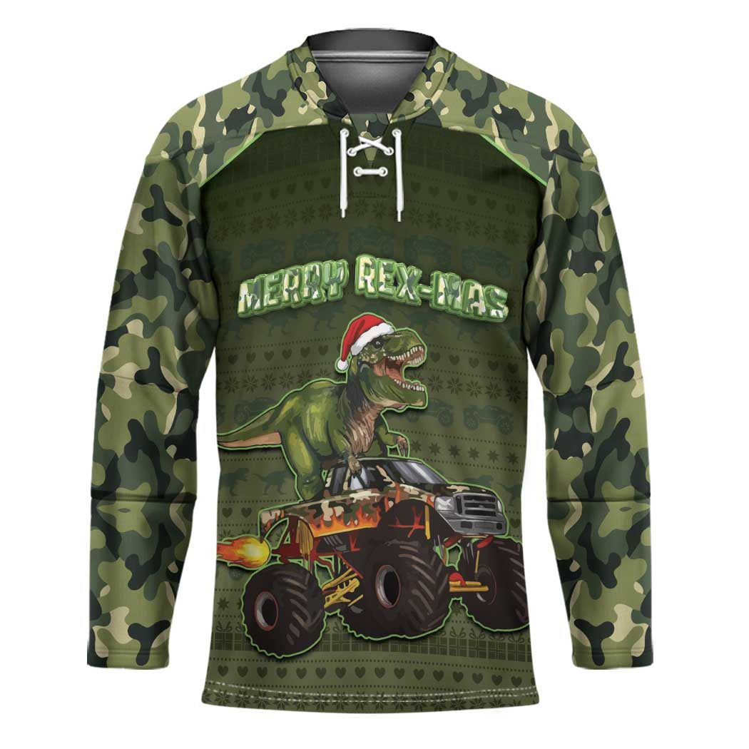 Dinosaur Christmas Hockey Jersey Merry Rexmas - Wonder Print Shop