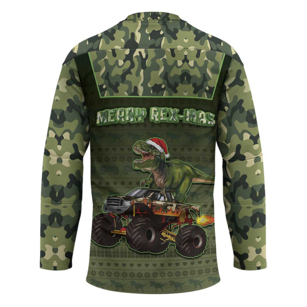 Dinosaur Christmas Hockey Jersey Merry Rexmas - Wonder Print Shop