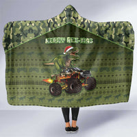Dinosaur Christmas Hooded Blanket Merry Rexmas - Wonder Print Shop