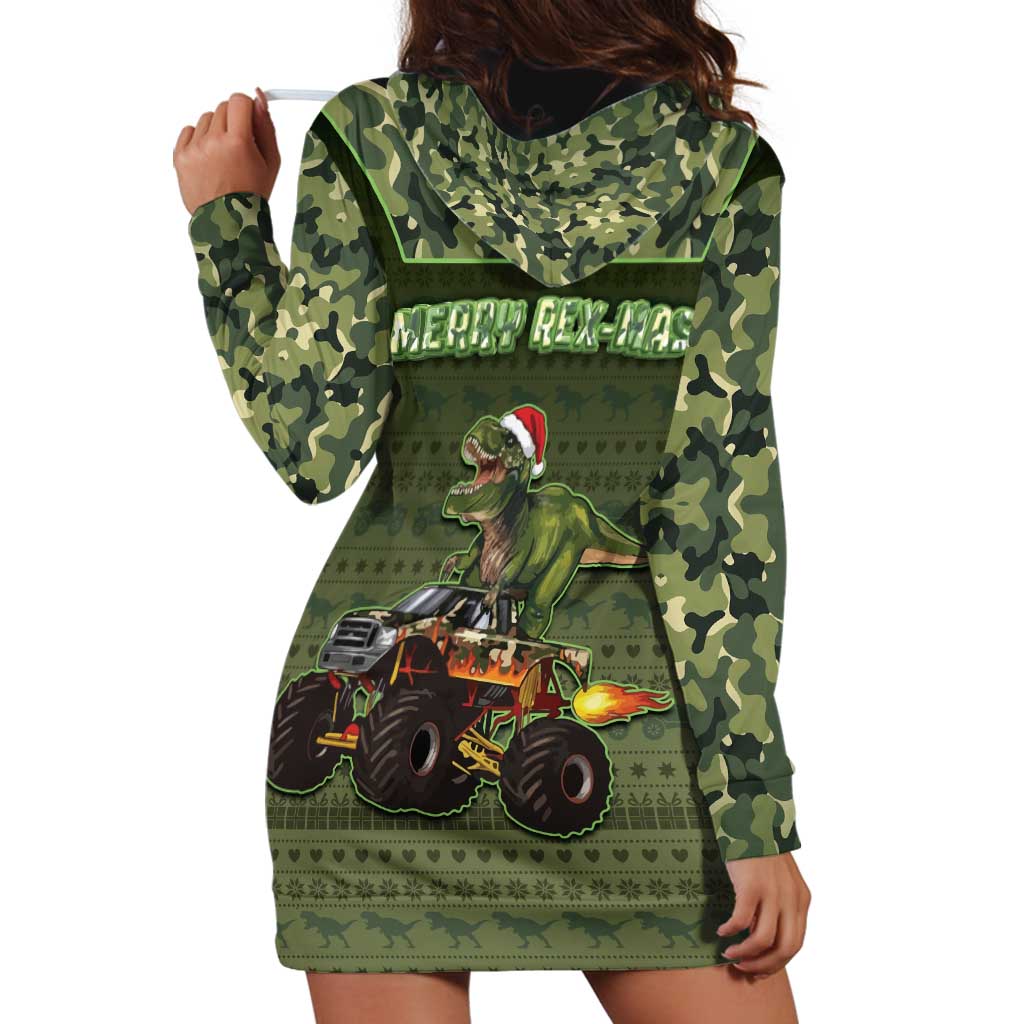 Dinosaur Christmas Hoodie Dress Merry Rexmas - Wonder Print Shop