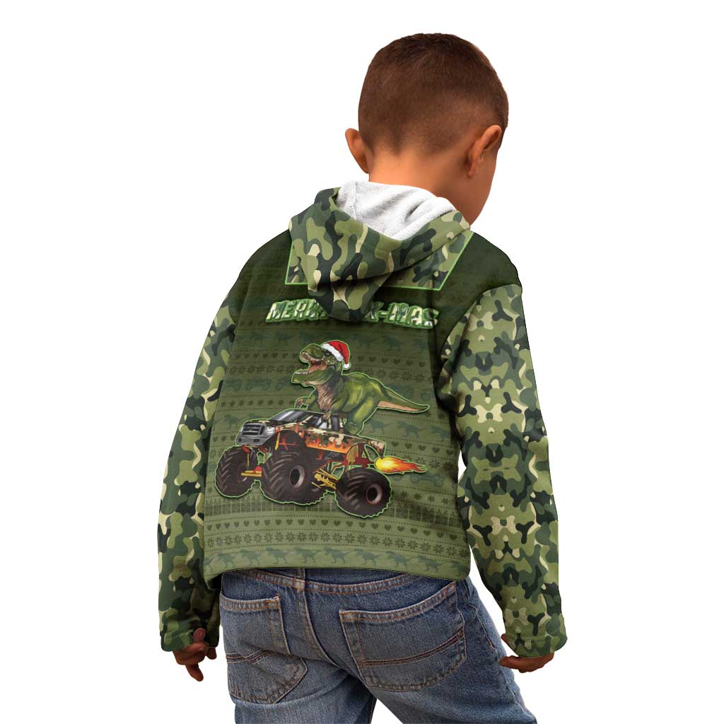 Dinosaur Christmas Kid Hoodie Merry Rexmas - Wonder Print Shop