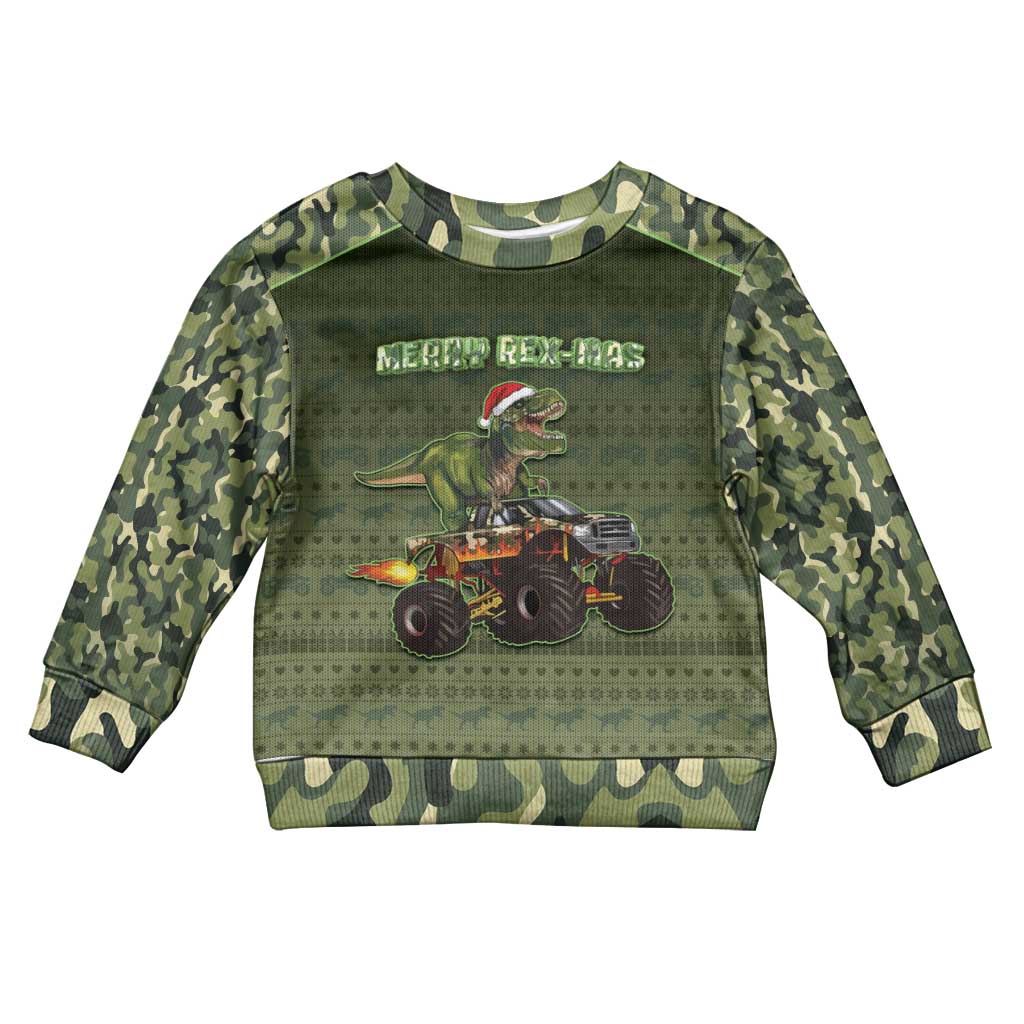 Dinosaur Christmas Kid Ugly Christmas Sweater Merry Rexmas - Wonder Print Shop