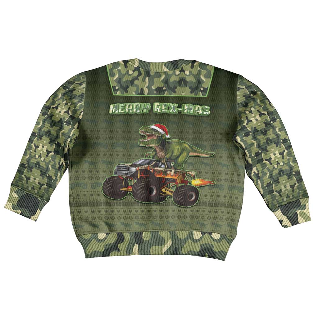 Dinosaur Christmas Kid Ugly Christmas Sweater Merry Rexmas - Wonder Print Shop