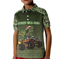 Dinosaur Christmas Kid Polo Shirt Merry Rexmas - Wonder Print Shop