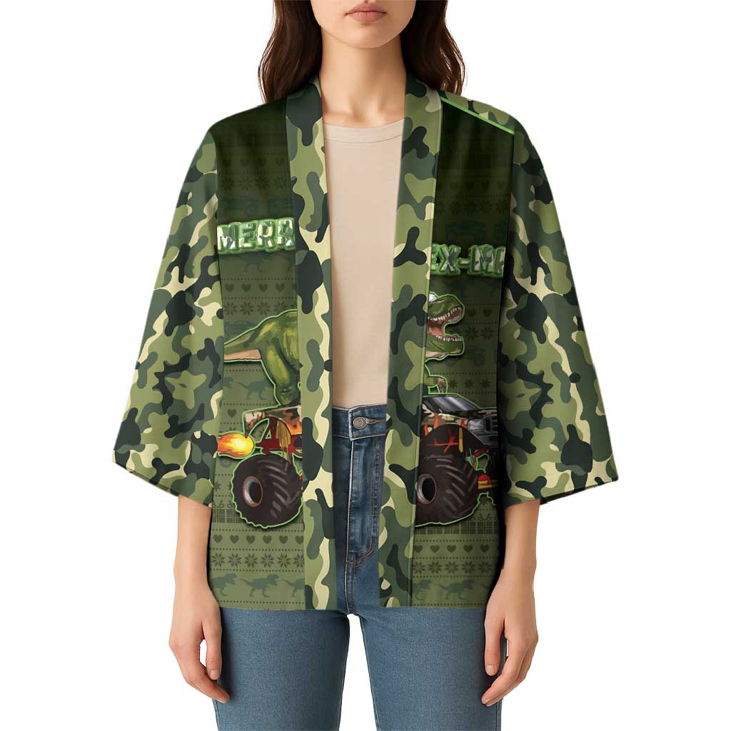 Dinosaur Christmas Kimono Merry Rexmas - Wonder Print Shop