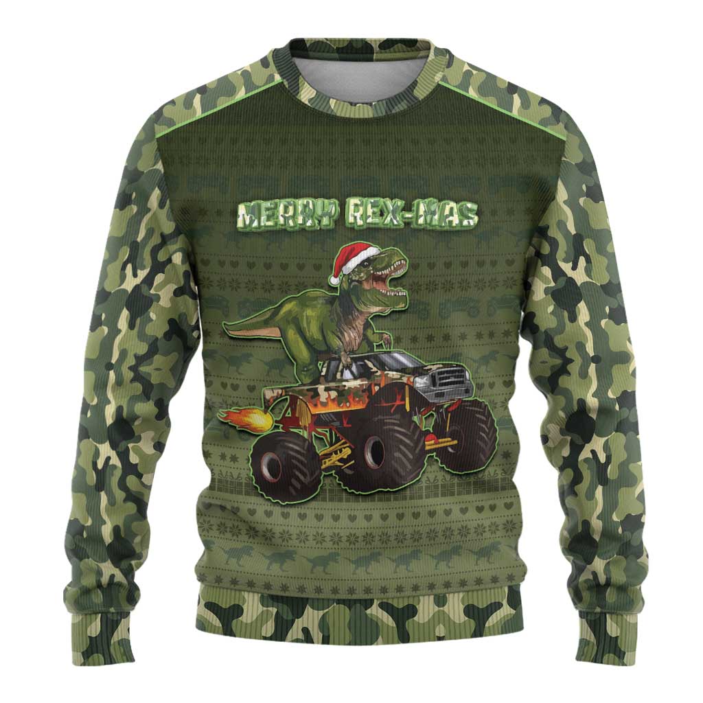 Dinosaur Christmas Ugly Christmas Sweater Merry Rexmas - Wonder Print Shop