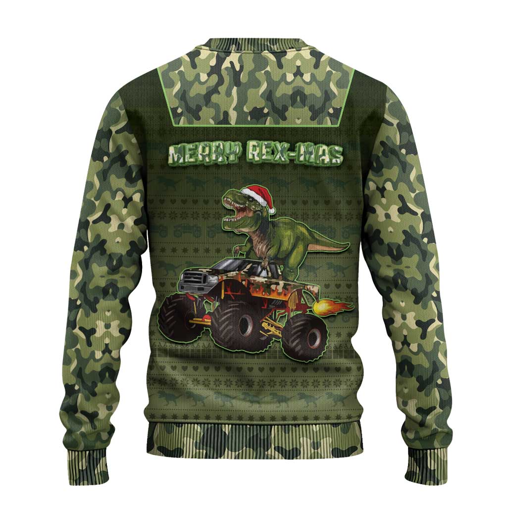 Dinosaur Christmas Ugly Christmas Sweater Merry Rexmas - Wonder Print Shop