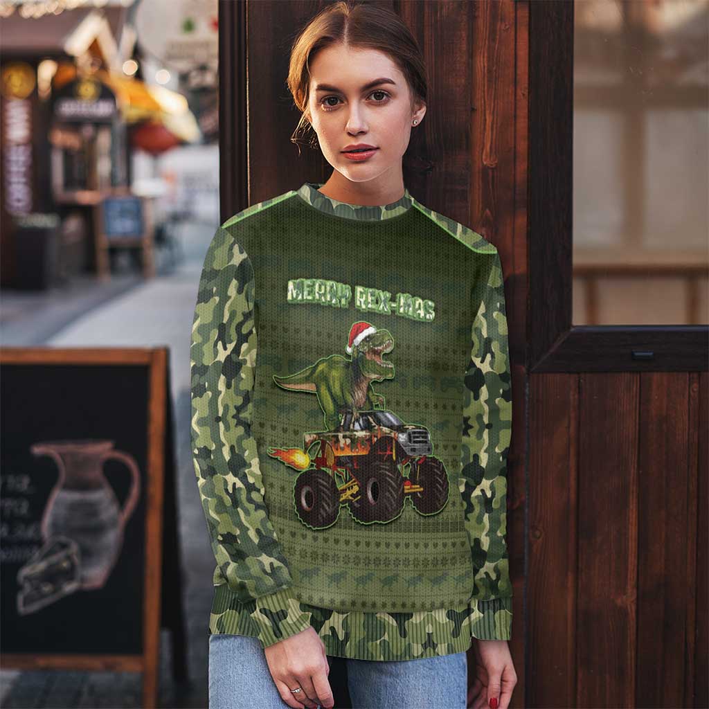 Dinosaur Christmas Ugly Christmas Sweater Merry Rexmas - Wonder Print Shop