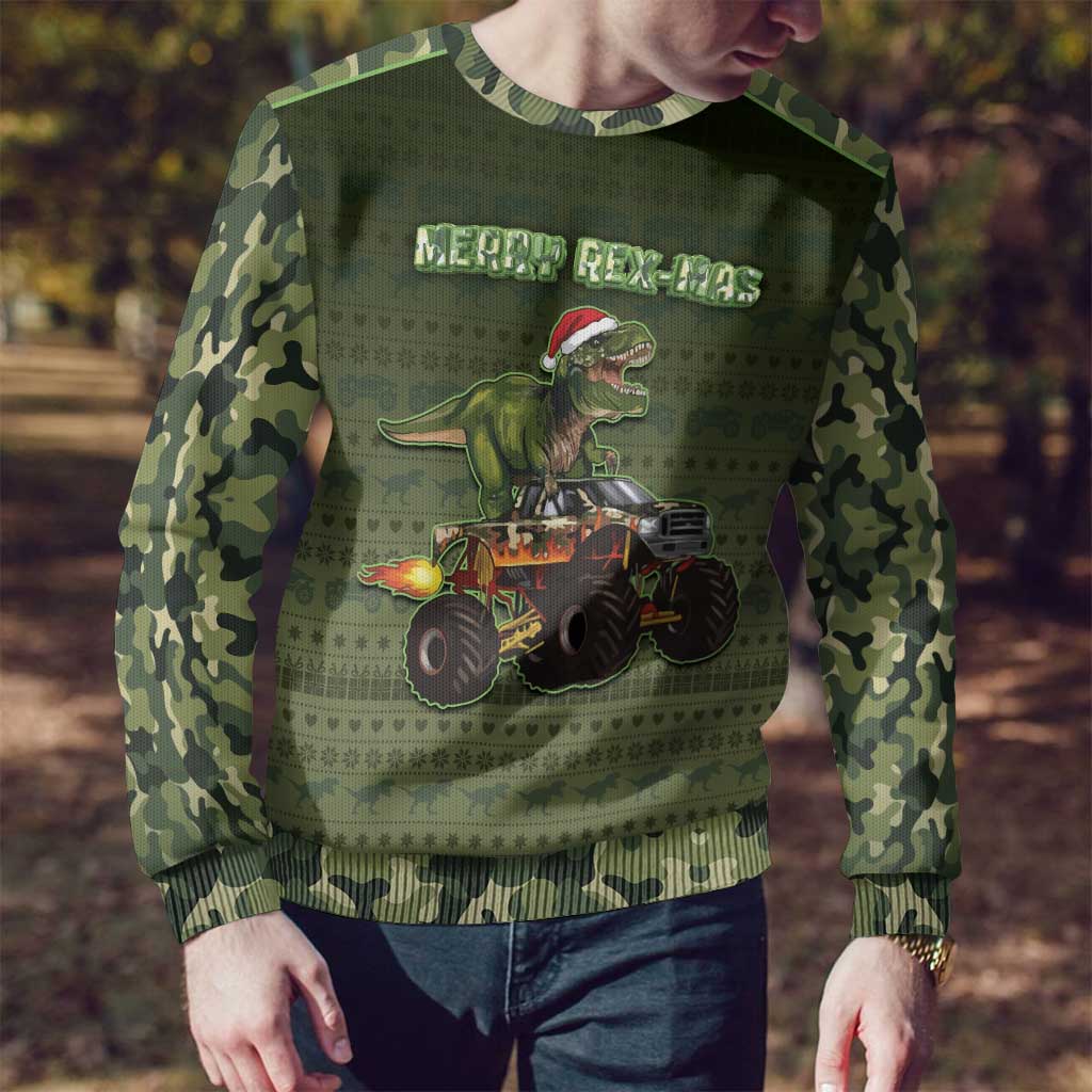 Dinosaur Christmas Ugly Christmas Sweater Merry Rexmas - Wonder Print Shop
