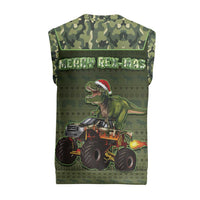 Dinosaur Christmas Knitted V-Neck Vest Merry Rexmas - Wonder Print Shop