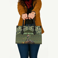 Dinosaur Christmas Leather Bag Merry Rexmas - Wonder Print Shop