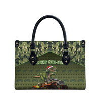 Dinosaur Christmas Leather Bag Merry Rexmas - Wonder Print Shop