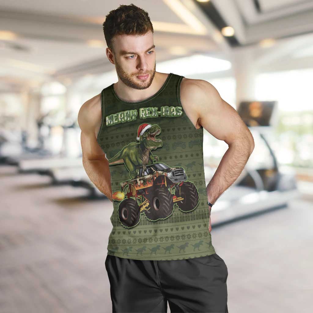 Dinosaur Christmas Men Tank Top Merry Rexmas - Wonder Print Shop