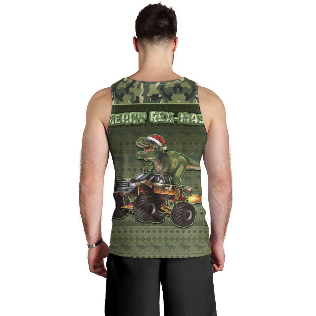 Dinosaur Christmas Men Tank Top Merry Rexmas - Wonder Print Shop